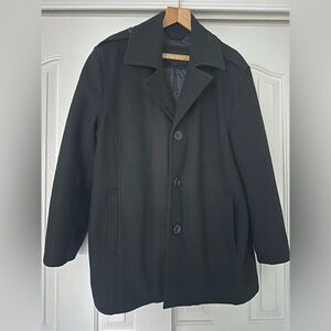 Guess Men's Classic Black Pea Coat